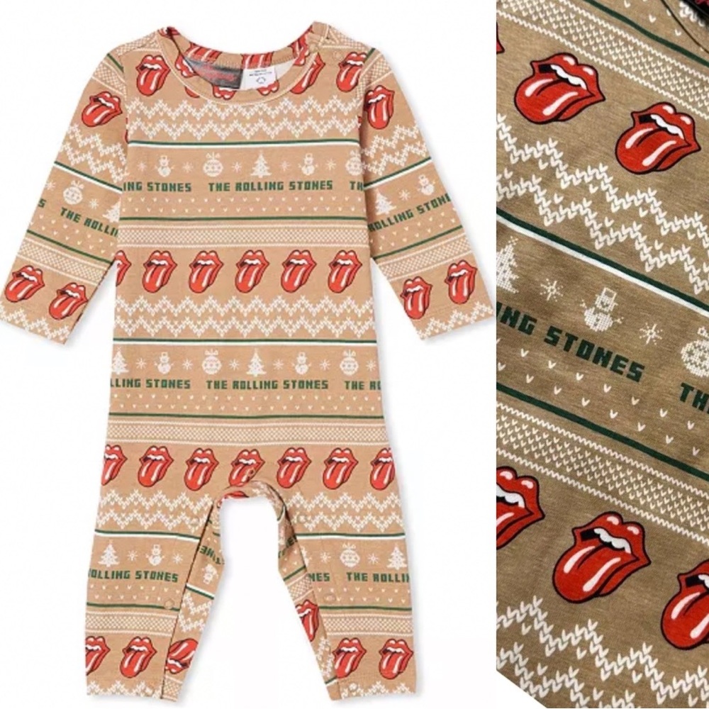 The Rolling Stones Tan and Red Kids One Piece